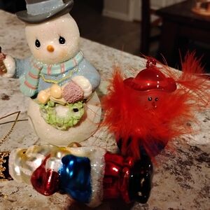 Festive Snowman and Santa Ornament Set